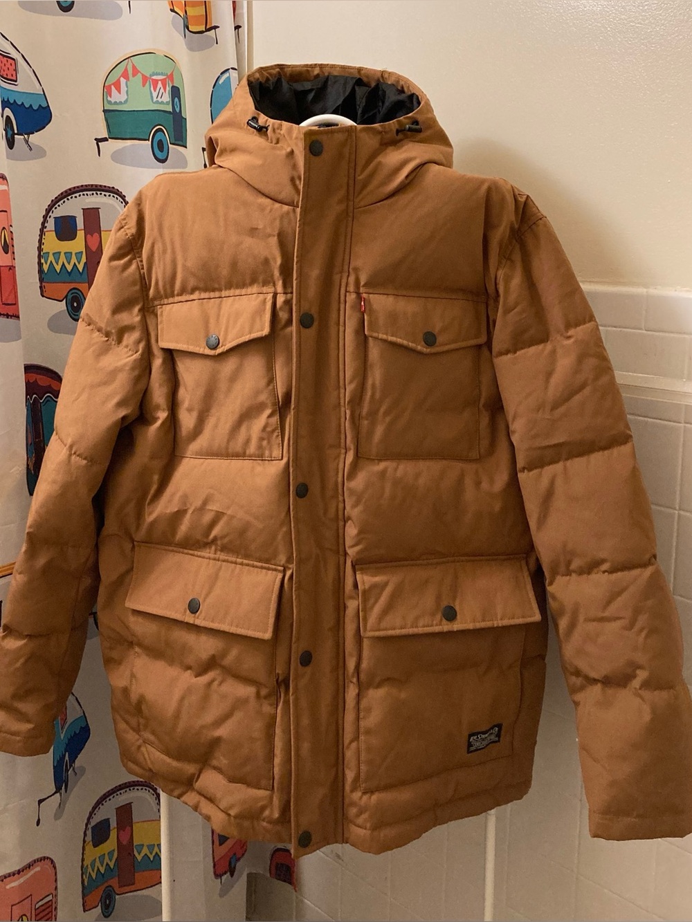 Levi's Caramel Brown Hooded Puffer Jacket